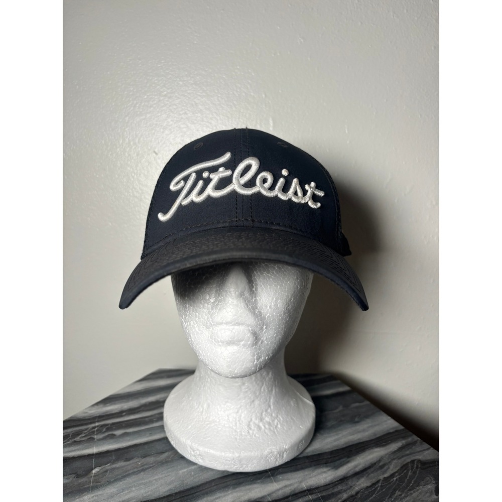Titleist New Era Mens Golf Hat‎ Black Pro V1 FootJoy Mesh Stretch Fit Med-Large